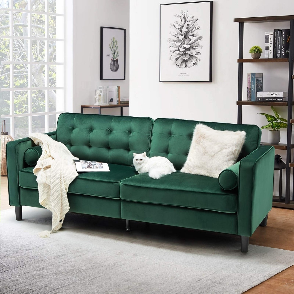 AECOJOY Sofa Couch with 2 Bolster Pillows