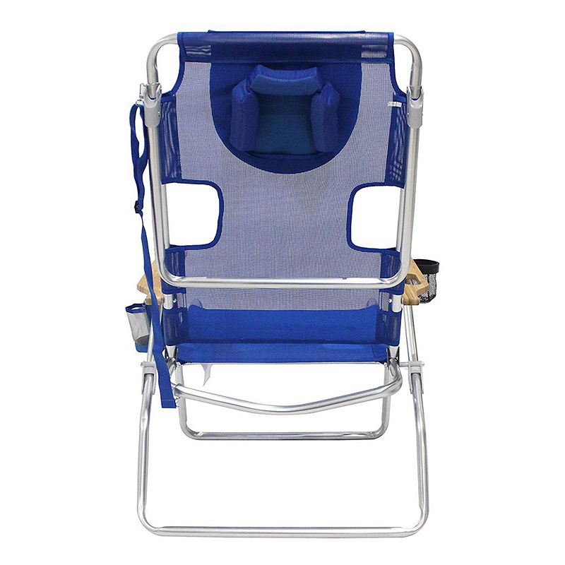 Ostrich 3-N-1 Altitude Outdoor Lounge Reclining Beach 16-Inch Height Chair， Blue