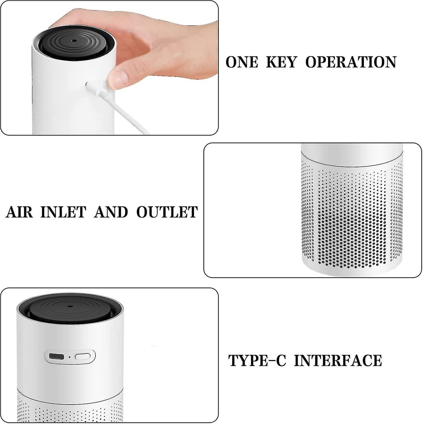 Air Purifiers，air Purifiers H13 Grade Hepa Filter Element Effectively Purifies， Removes Smoke And Dust With Usb(tower)