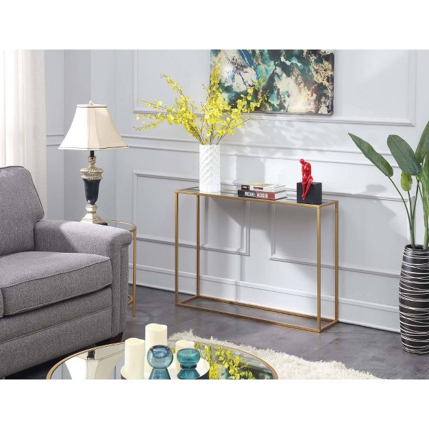 Gold Coast Mirrored Console Table Mirrored Top gold Breighton Home