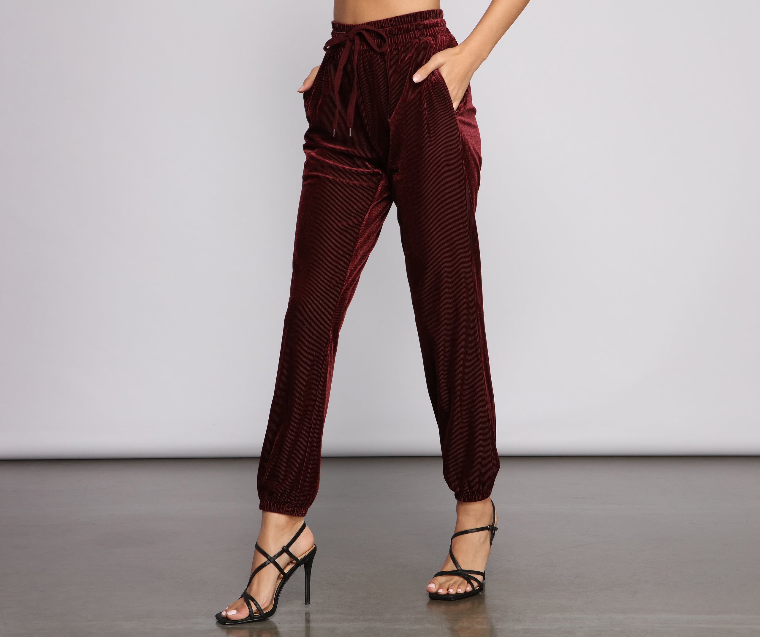 Luxe Velvet High Rise Joggers