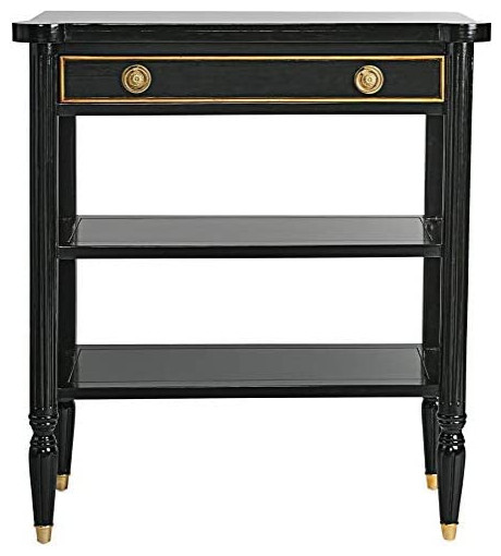 Traditional Console Table  Carved Legs With Golden Caps and Drawer  Black   Transitional   Console Tables   by Decorn  Houzz