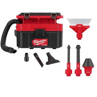 MW M18 FUEL PACKOUT Cordless 2.5 Gal. WetDry Vacuum wAIR-TIP 1-14 in. - 2-12 in. (4-Piece) Debree and Conduit Line Kit 0970-20-49-90-2022-49-90-2024