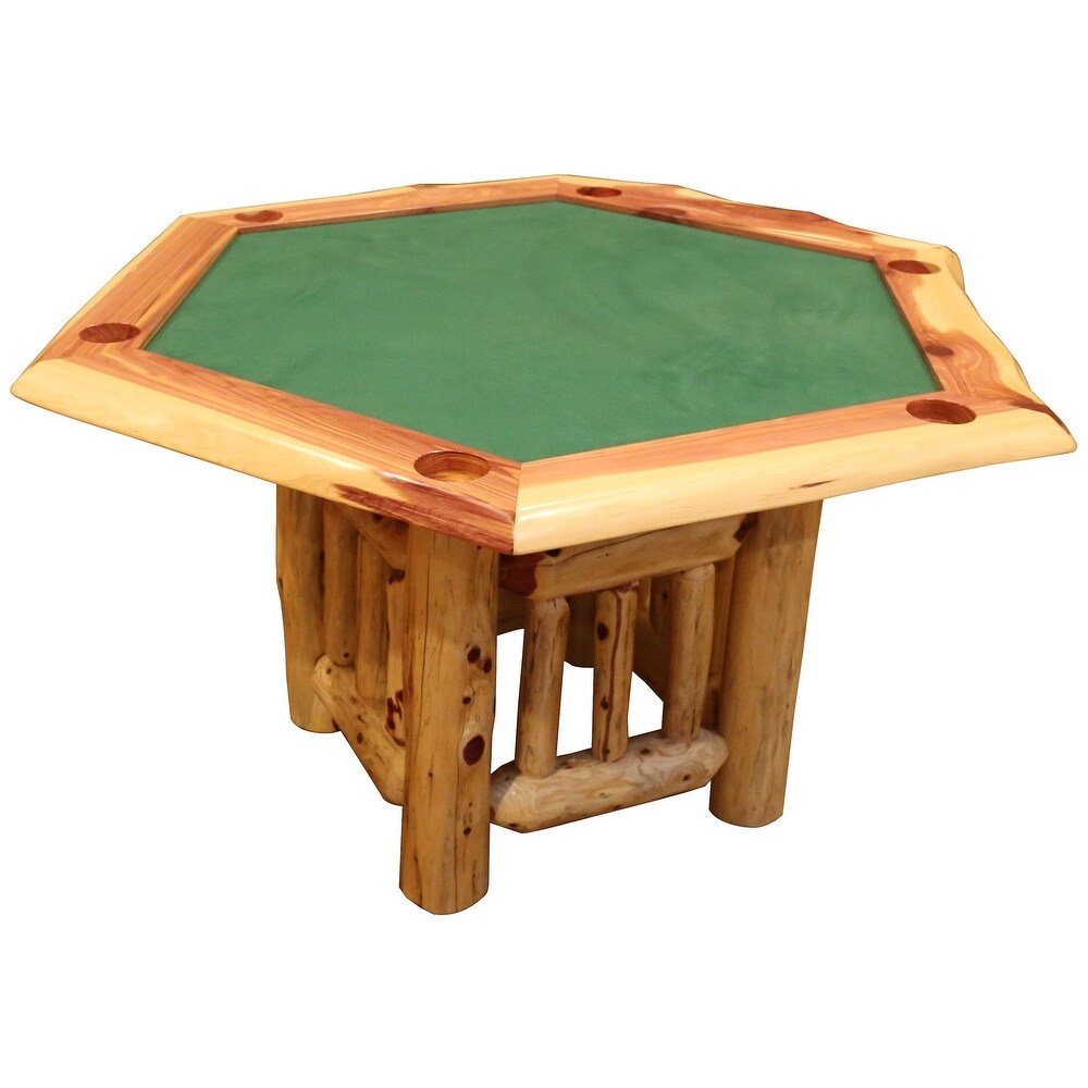 Red Cedar Log   Hexagon Game Table