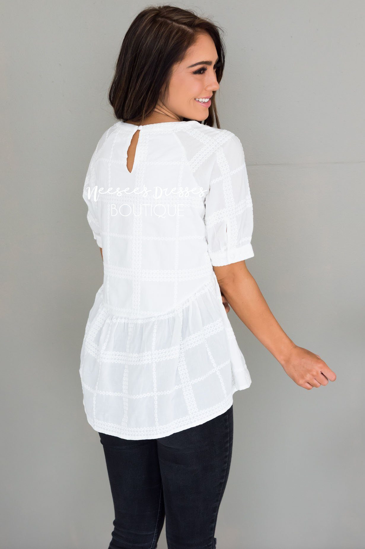 Light My Way Modest Peplum Blouse