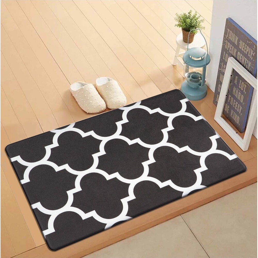 World Rug Gallery Contemporary Modern Moroccan Trellis Anti Fatigue Standing Mat