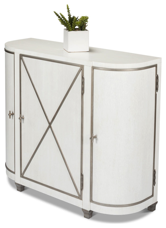 Asia Demilune Console Accent Cabinet Working White   Transitional   Console Tables   by Sideboards and Things  Houzz