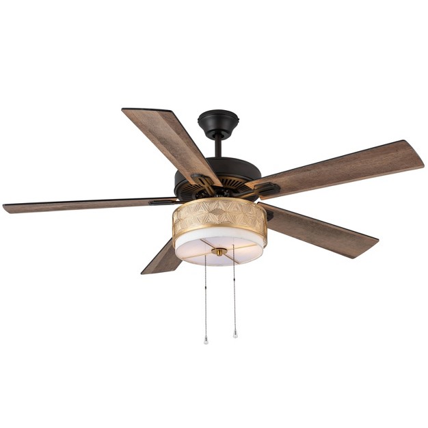 5 blade Led Transitional Lighted Ceiling Fan Gold River Of Goods