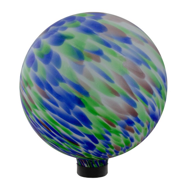 Northlight 10 Blue And Green Brush Strokes Outdoor Glass Garden Gazing Ball