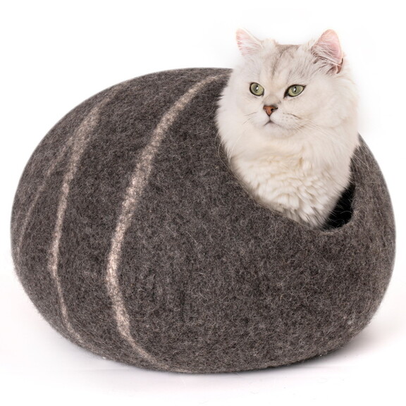 Cat Cave Bed  Handmade Wool Cat Bed Cave with Mous...