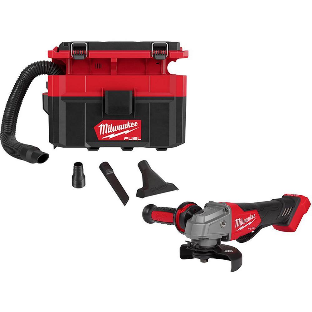 MW M18 FUEL PACKOUT 18-Volt Lithium-Ion Cordless 2.5 Gal. WetDry Vacuum with M18 FUEL 4-12 in. Grinder 0970-20-2880-20