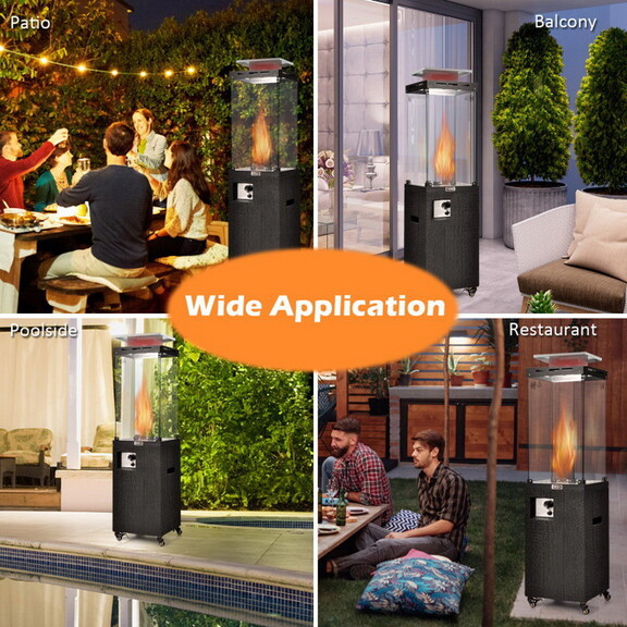 Costway 18350276 41 000 BTU Propane Patio Heater w...