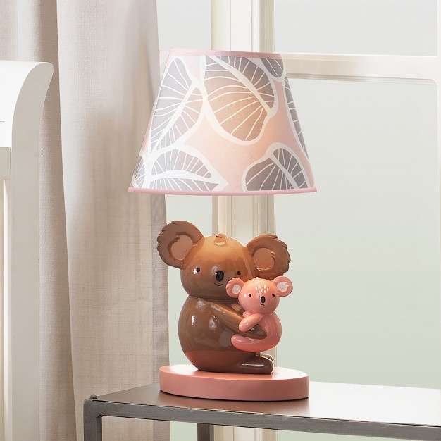 Lambs amp Ivy Calypso Lamp Pink gray Koala Nursery Lamp With Shade amp Bulb