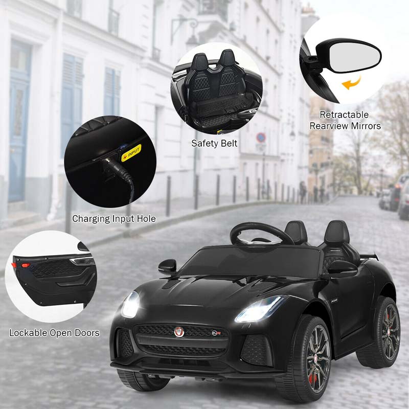 12V Jaguar F-Type SVR Licensed Kids Ride On Car, Battery Powered Riding Toy Car with Remote Control