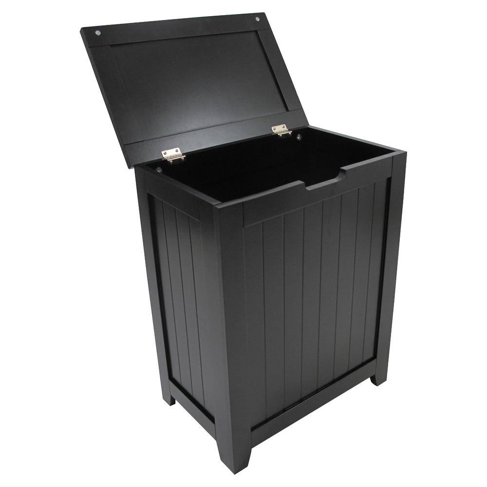 Redmon Contemporary Country Black Hamper with Wainscot Panels 5220BK