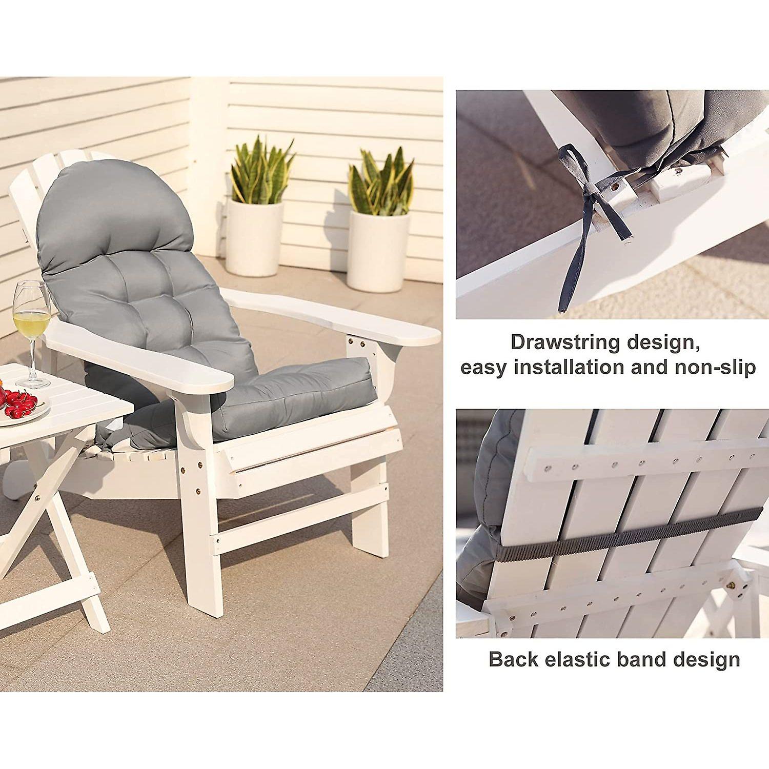 Cosnuosa Rocking Chair Cushion High Back Adirondack Chair Cushion Waterproof Patio Cushions For Outdoor Furniture Light Gray