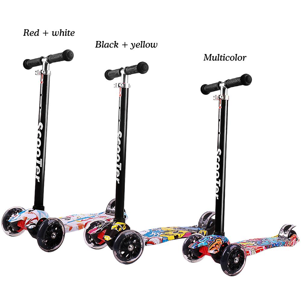 Children Scooter 3 Wheel Scooter With Light Up Wheels Kick Scooter For 3-8 Year Kids Adjustable Height Foldable Children Scooter