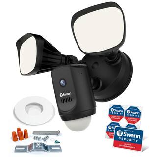 Swann Outdoor Wi-Fi Cam with Motion Activated Floodlight Black SWWHD-FLOCAMB-US