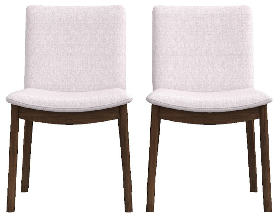 Kingston Mid Century Modern Beige Fabric Dining Chair Set of 2   Transitional   Dining Chairs   by Homesquare  Houzz