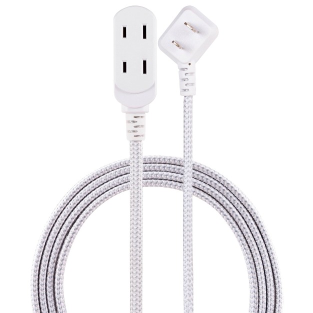 Cordinate 15 x27 3 Outlet Polarized Extension Cord Gray