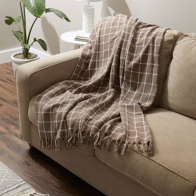 Checked Plaid Throw Blanket Design Imports