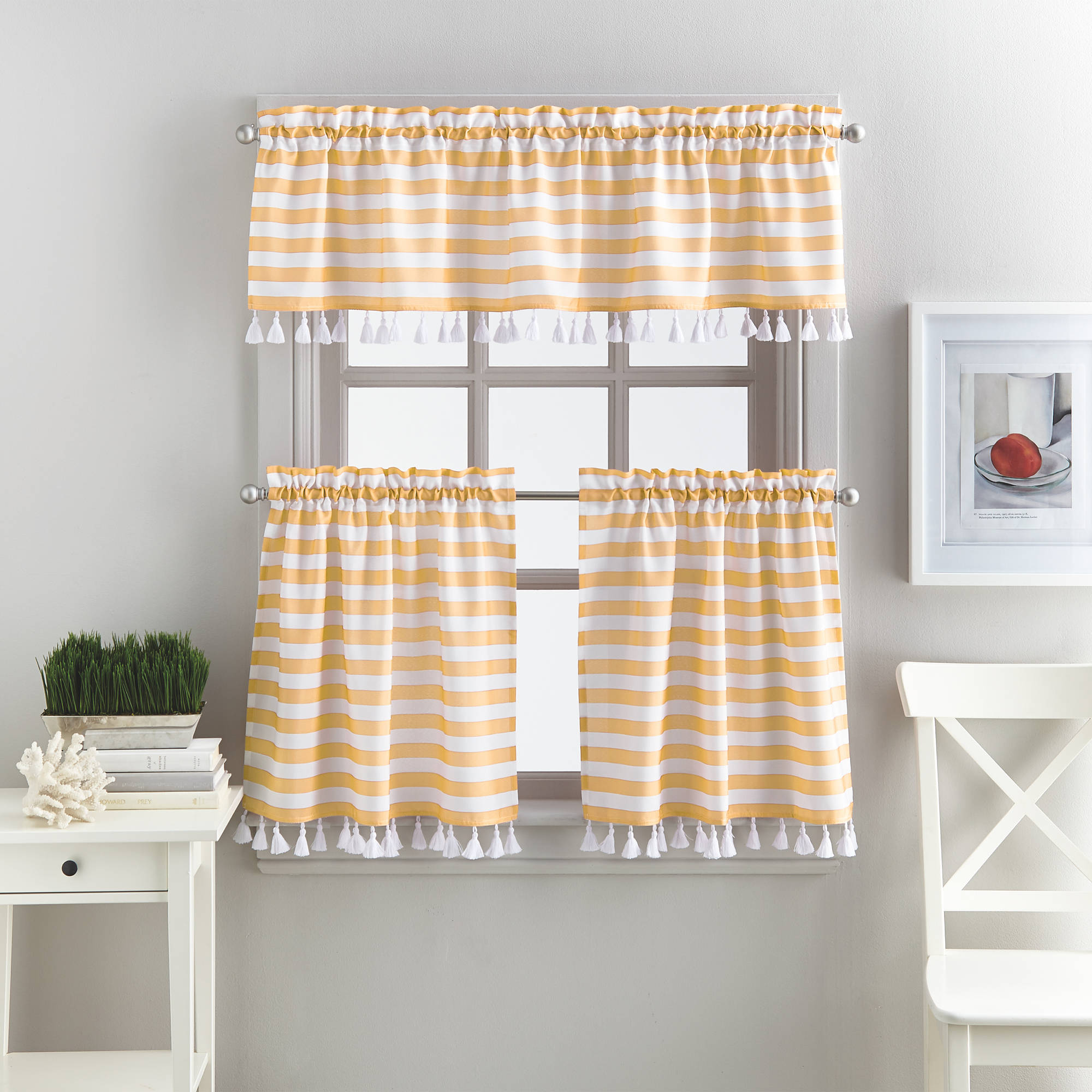 Better Homes & Gardens Stripes Rod Pocket Energy Efficient Curtain, 58 x 36