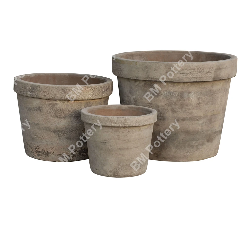 Set of 3 antique terracotta pots high quality for garden decorative made by terracotta material contact us