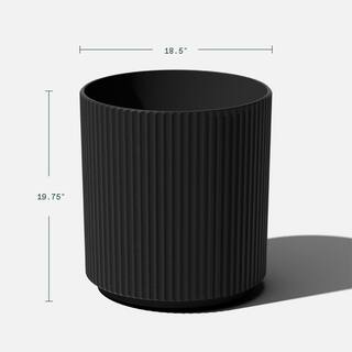 Veradek Demi 20 in. Round Black Plastic Planter (2 Pack) DMV20B-2PK