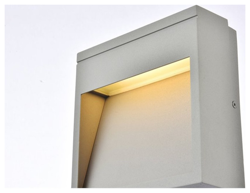 Living District Raine 1 Light 7 quotModern Aluminum LED Wall Sconce in Silver   Modern   Outdoor Wall Lights And Sconces   by Homesquare  Houzz