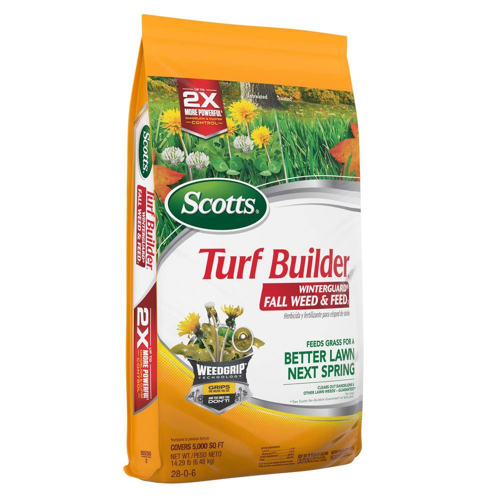 Scotts Turf Builder 14.29 lbs. 5000 sq. ft. WinterGuard Weed Killer Plus Fall Fertilizer 50250