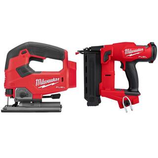 MW M18 FUEL 18V Lithium-Ion Brushless Cordless Jig Saw with 18-Gauge Brad Nailer (2-Tool) 2737-20-2746-20