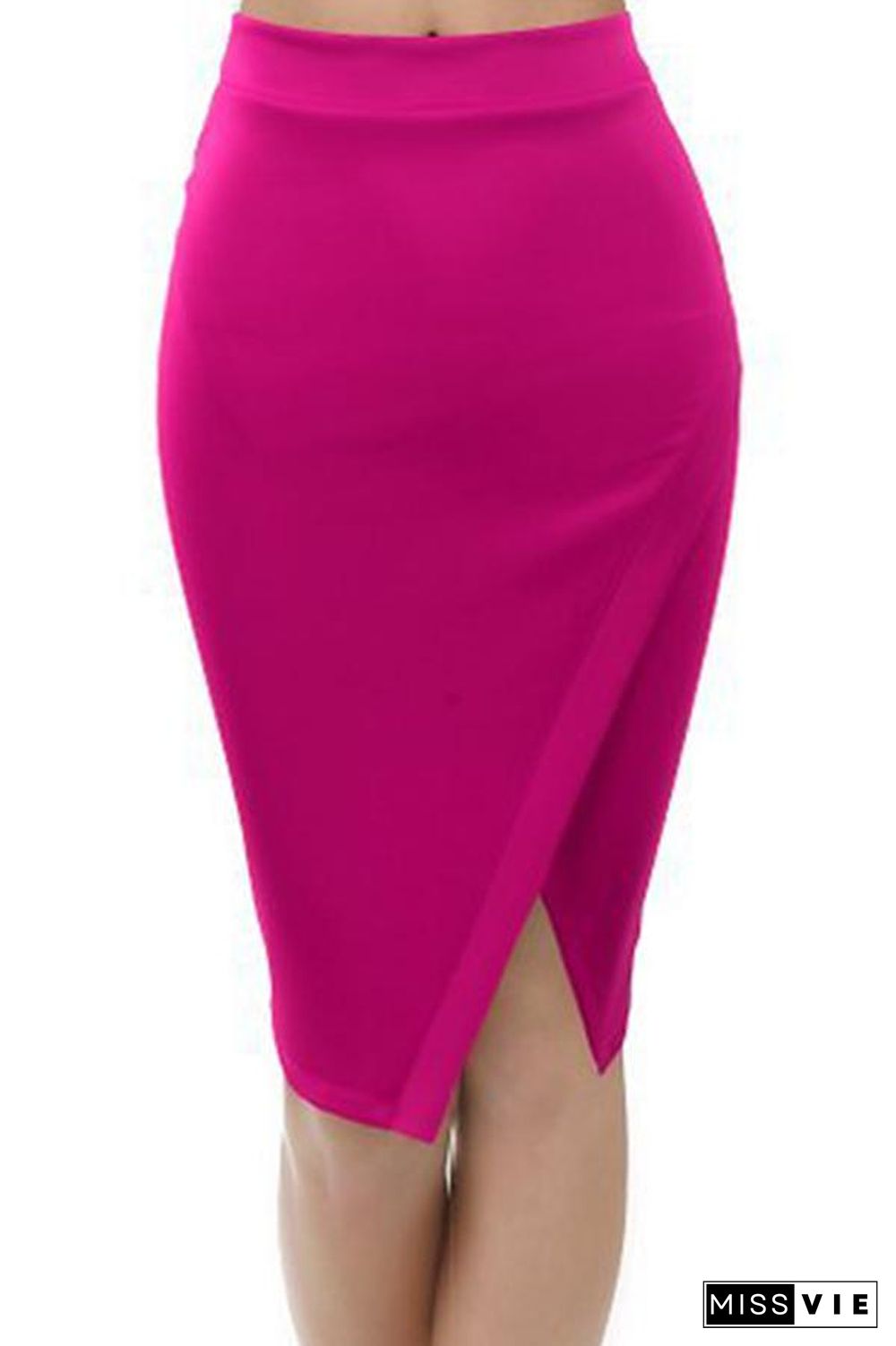 Split Solid Color Sexy Skirt