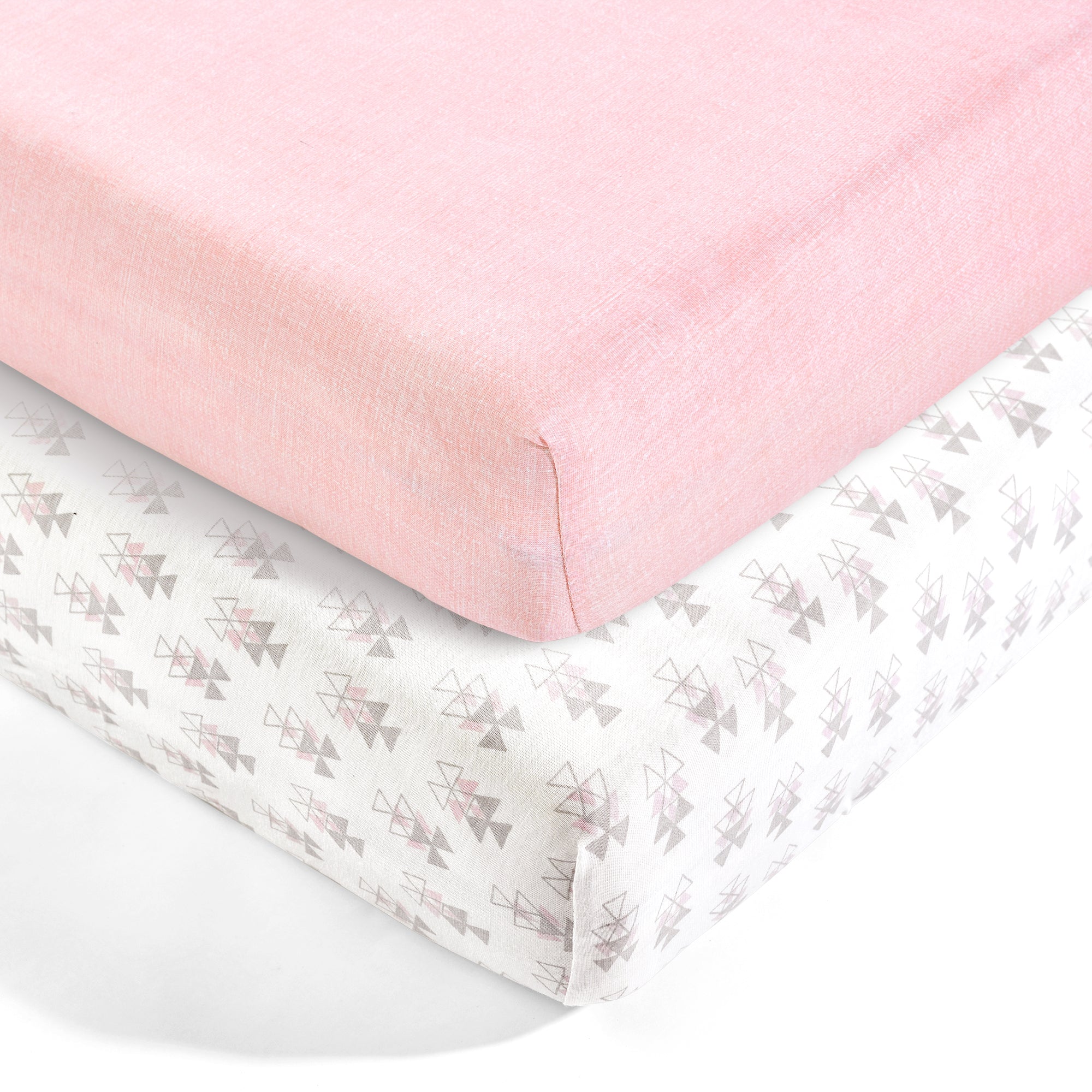 Pixie Fox Geo Organic Cotton Fitted Crib Sheet 2 Pack Set