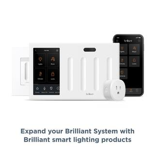 Brilliant Smart Home Control 4-Switch Panel - Alexa Google Assistant Apple Homekit Ring Sonos and More BHA120US-WH4