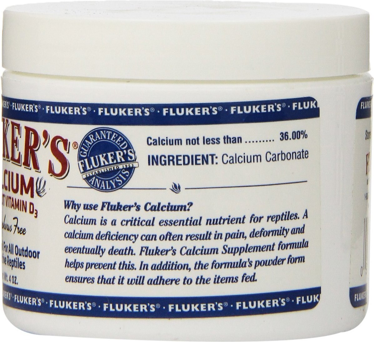 Fluker's Calcium without Vitamin D3 Outdoor Reptile Supplement