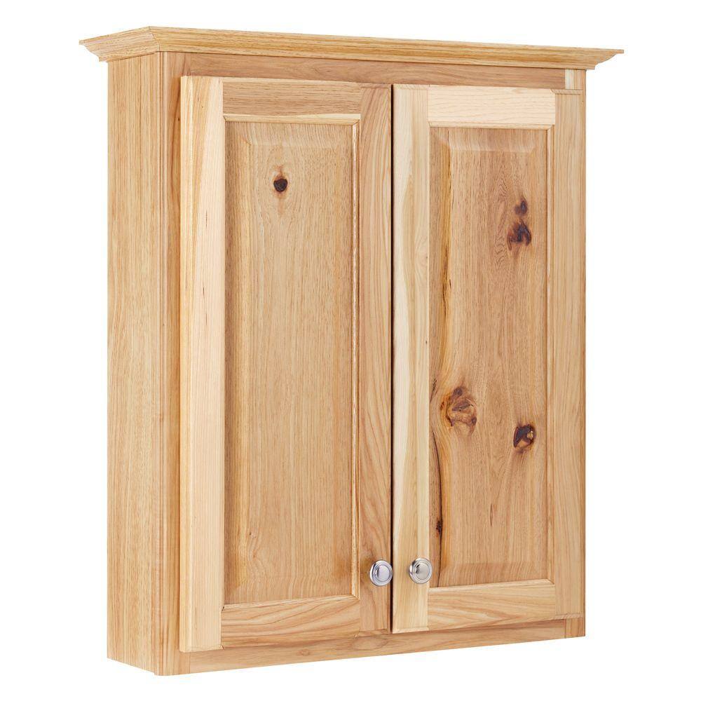 Glacier Bay Hampton 25-12 in. W x 7-12 in. D x 29 in. H Maple Bathroom Storage Wall Cabinet in Natural Hickory TTH-NHK