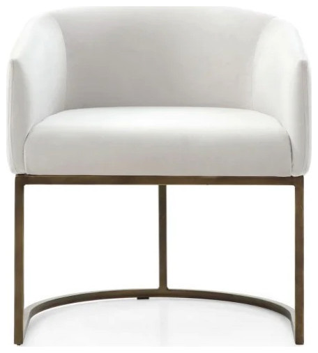 Paula Modern Off White and Brass Dining Chair  Set of 2   Transitional   Dining Chairs   by Rustic Home Furniture Deco  Houzz