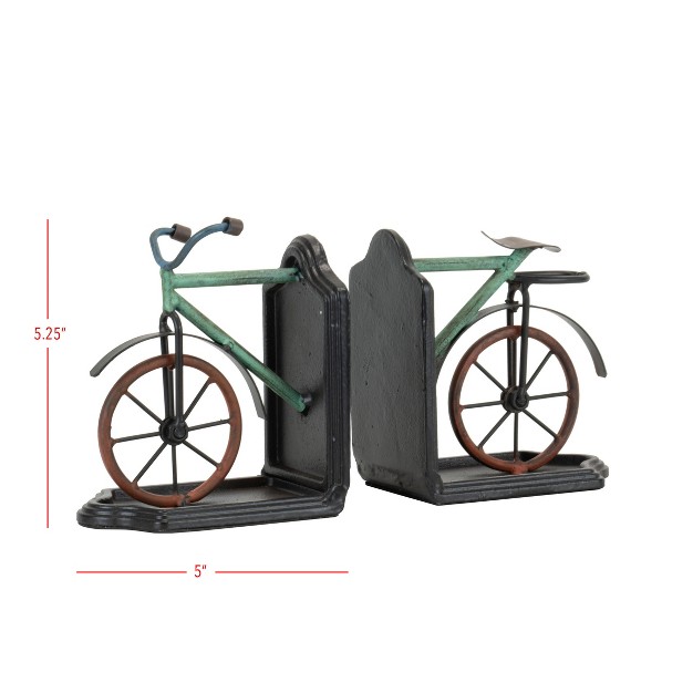 Multicolor Set Of 2 Metal Bicycle Bookends Foreside Home amp Garden