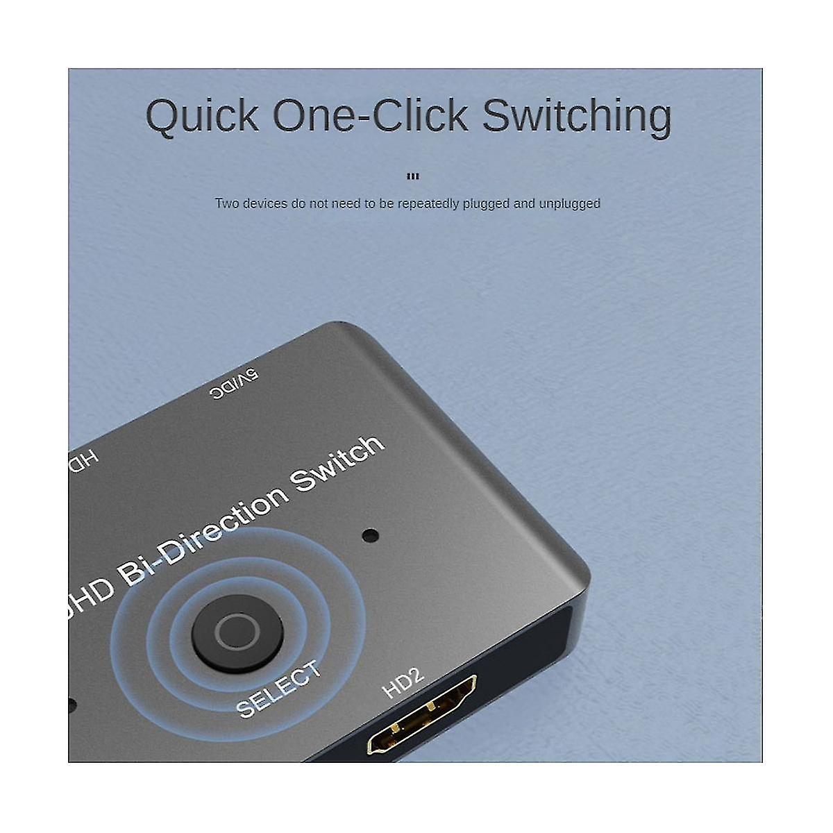 8k Uhd -compatible Switch 2 In 1 Out/1 In 2 Out Bi-directional High Speed 48gbps Switcher Support 8