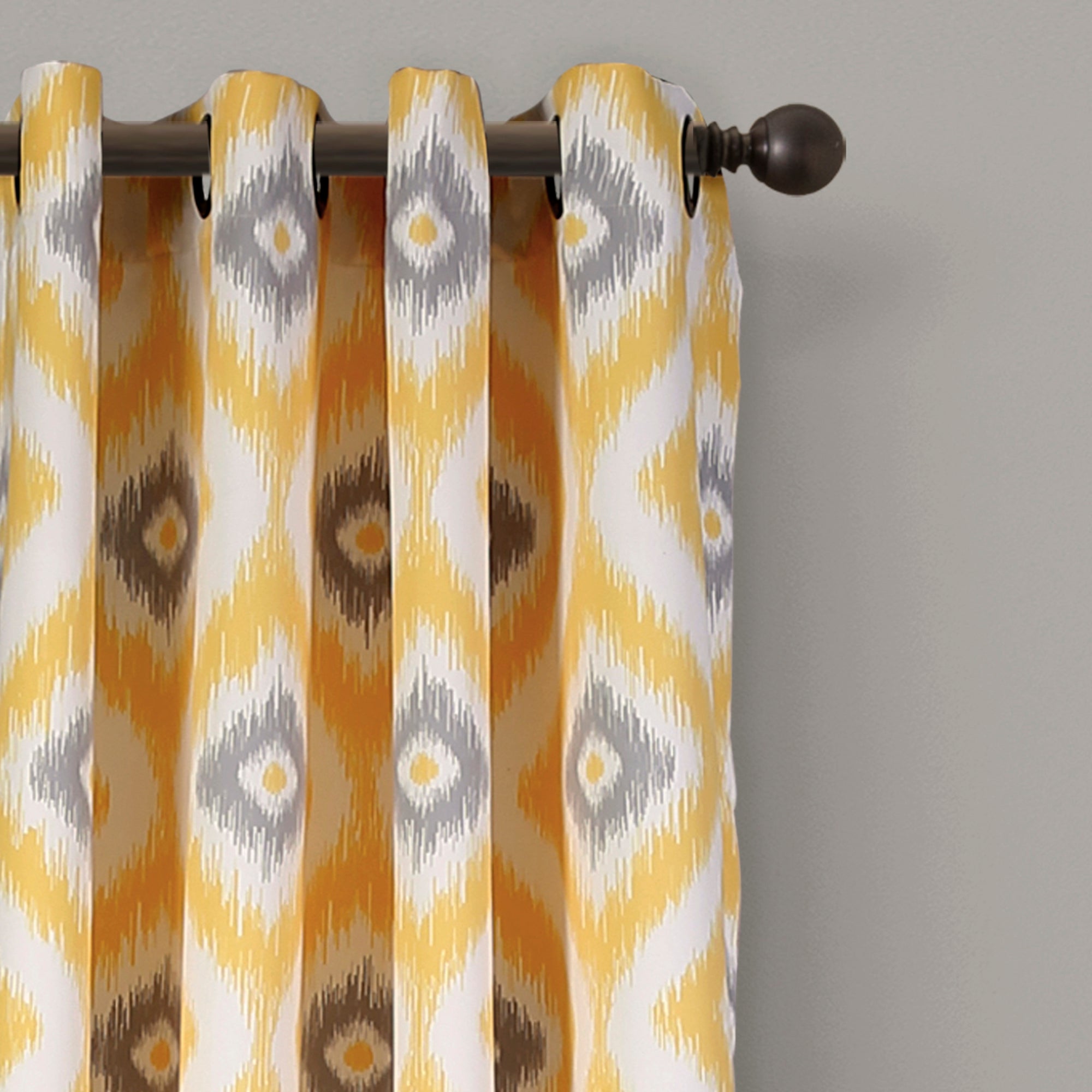 Diamond Ikat Room Darkening Window Curtain Set