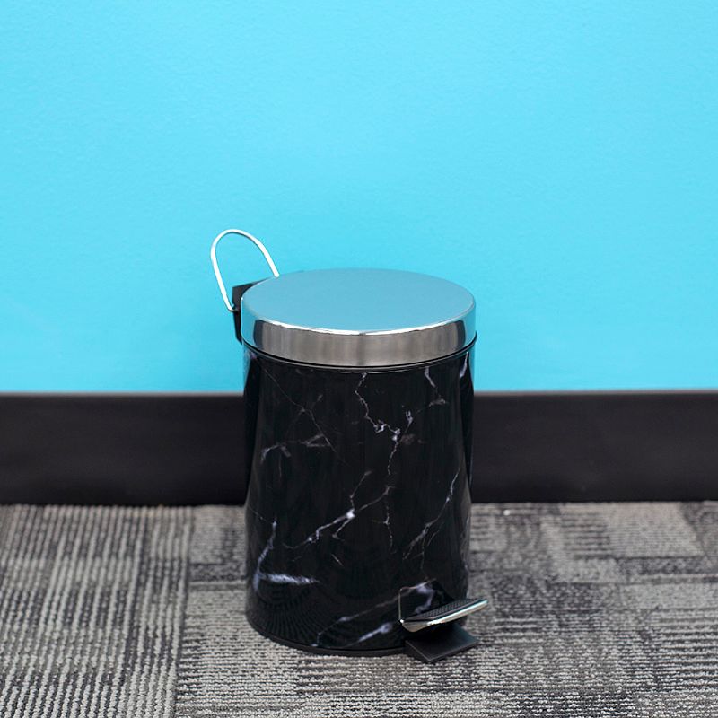 Home Basics Faux Marble 3 Liter Step Waste Bin