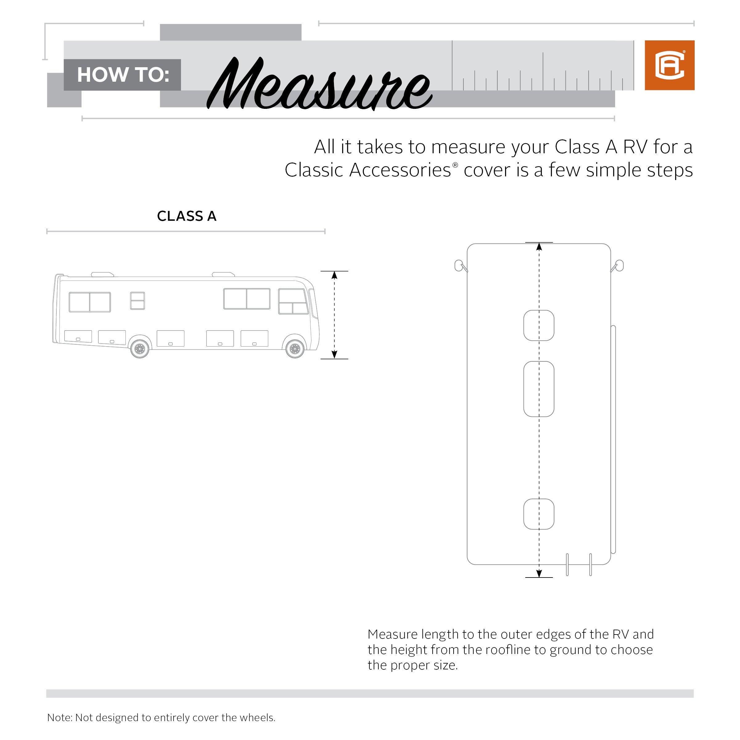 Classic Accessories Over Drive SkyShield Deluxe Water Repellent Class A RV Cover， Fits 24' - 28'L x 125