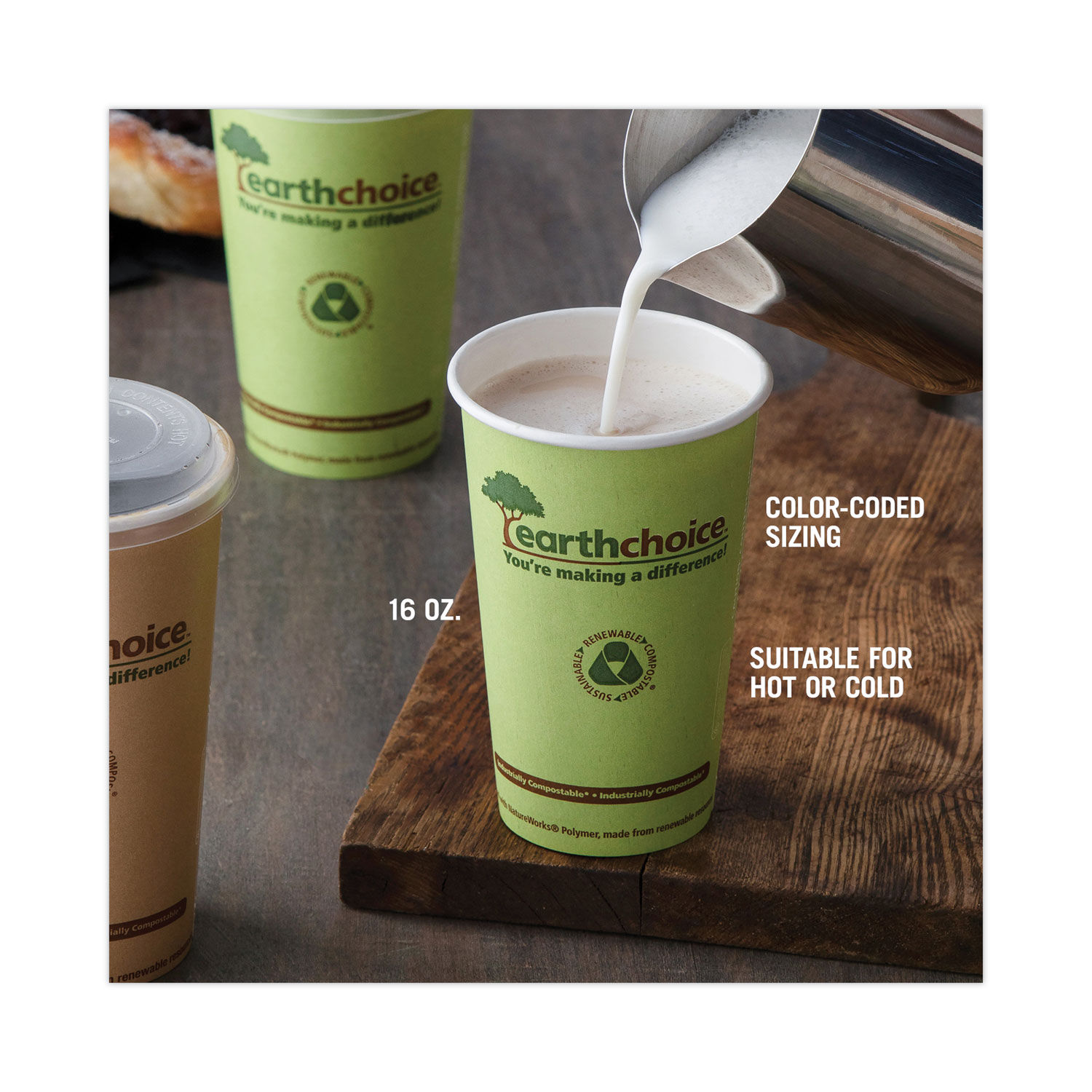 EarthChoice Compostable Paper Cup by Pactiv PCTDPHC16EC