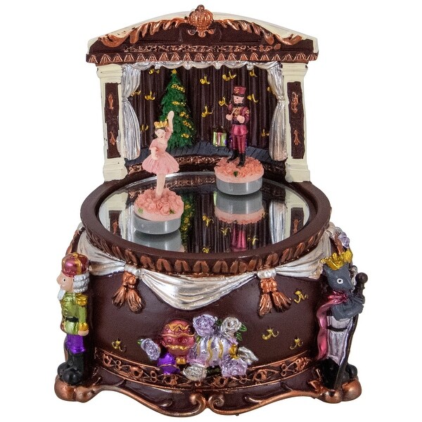 5.75 Dancing Nutcracker and Ballerina Christmas Music Box