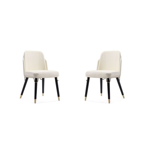 Estelle Dining Chair in Cream and Black (Set of 2)