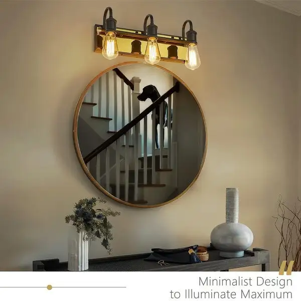 Industrial Modern Bathroom Vanity Lights,3-Light Indoor Sconces Wall Lighting Water Pipe