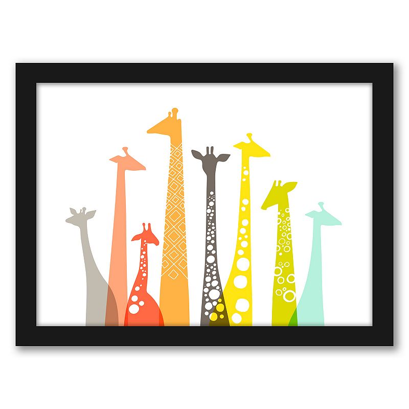 Americanflat Giraffes Framed Wall Art