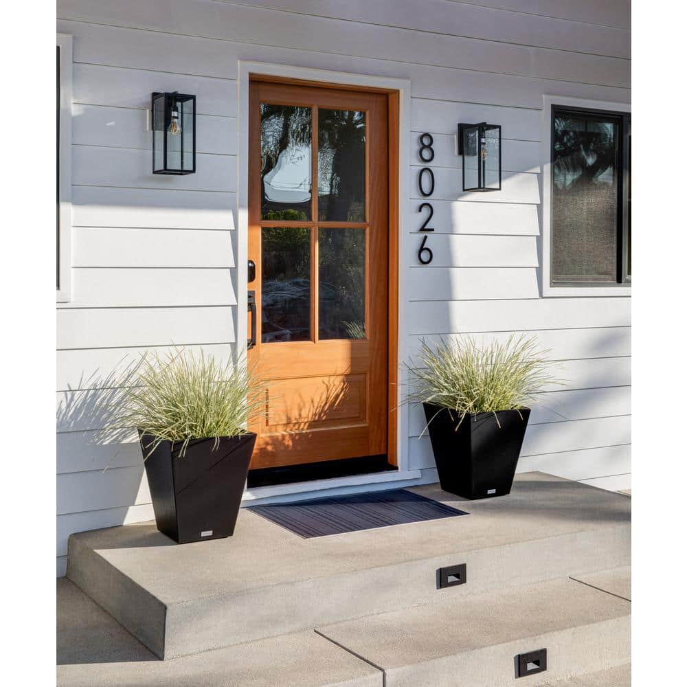 Veradek Nobleton 22 in. Square Black Plastic Planter NBV22B