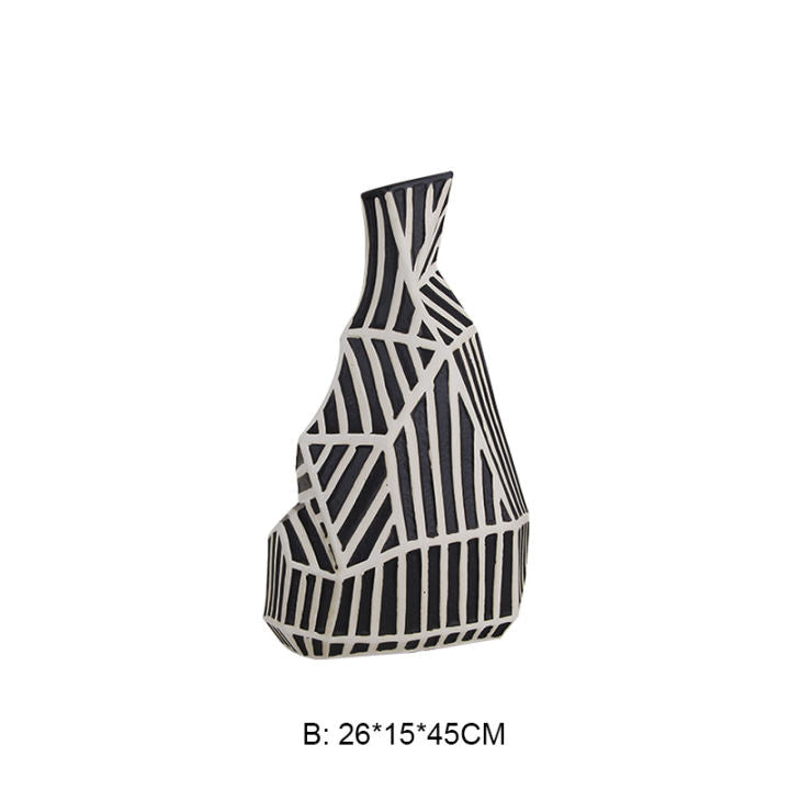 Zebra Hand Grinding Vase -B Fa-D21045B