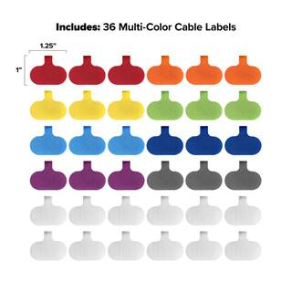 Wrap-It Storage Cable Labels SmallOval Multi-Color (36-Pack) A436-CL-V-MC